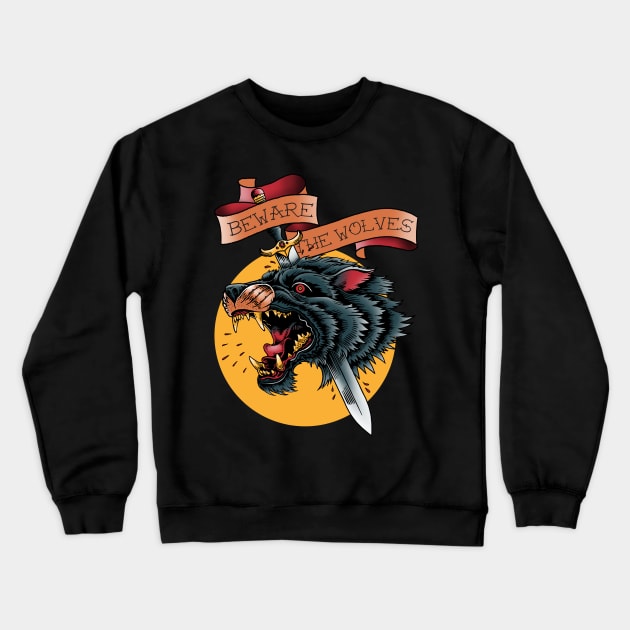 beware the wolf Crewneck Sweatshirt by akawork280